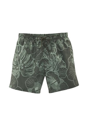 Badeshorts - olive bedruckt
