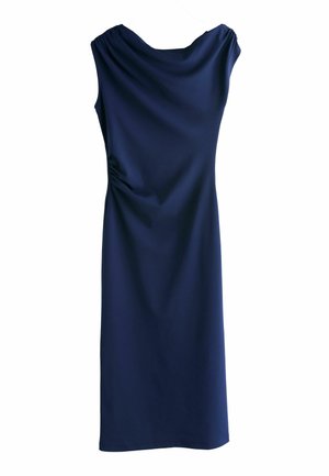 REGULAR FIT - DRAPED  RUCHED  - Egyenes szabású ruha - navy blue
