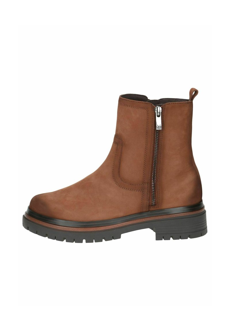 Caprice ELEGANTE-WEITE MIT CLIMOTION - Botines con plataforma - cognac nubuc
