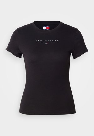 Černé bavlněné tričko s krátkým rukávem a kulatým výstřihem. Na hrudi je umístěno bílé logo "TOMMYJEANS". Jednoduchý, přiléhavý střih.