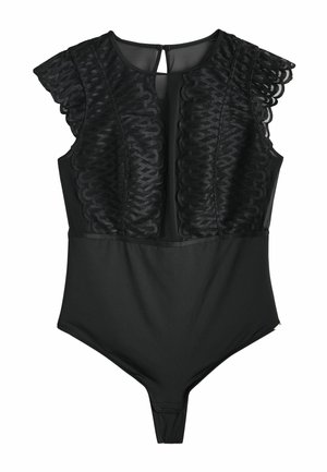 REGULAR FIT - GEO EMBRODIERY TUMMY CONTROL  - Body - black