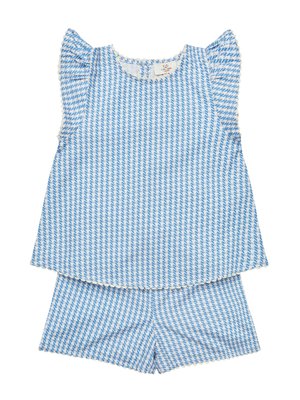 Copenhagen Colors HOUNDSTOOTH DECO SET - Bluse - blue