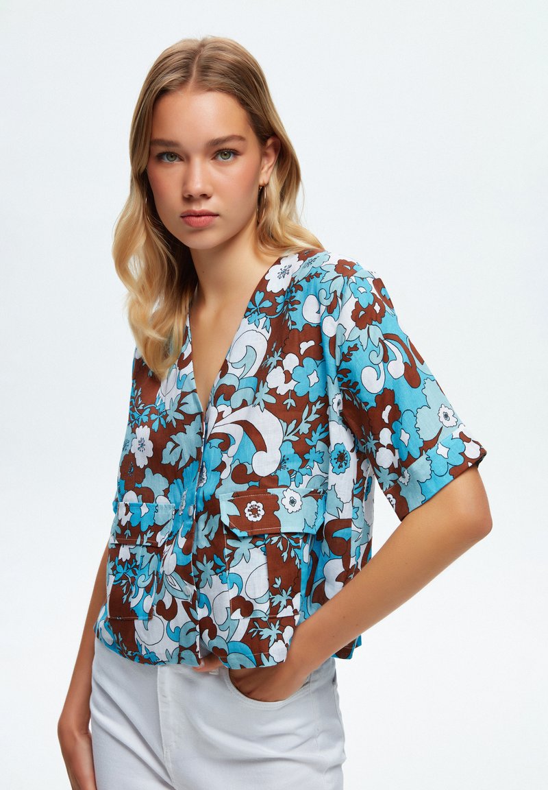 adL SHORT SLEEVED  - Blus - printed turquoise
