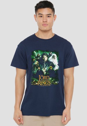 Cotton Soul, LORD OF THE RINGS HERO GROUP - Print T-shirt - dark blue