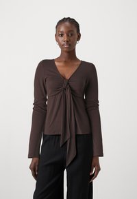 Gina Tricot TIE FRONT LONG SLEEVE - Top - bracken
