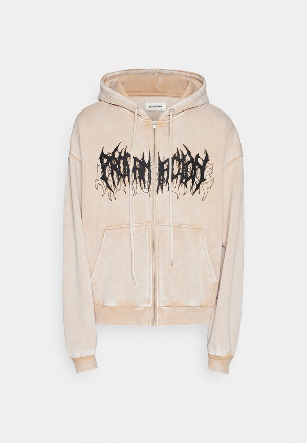 WASHED ZIP-HOODIE UNISEX - Zip-up sweatshirt - tan4