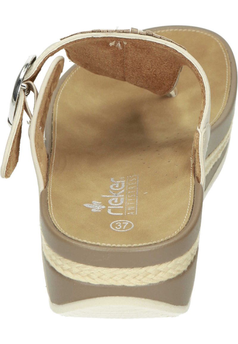 Damen Flache Pantoletten | Rieker Pantolette hoch ginger/beige - DC95636 Damen Flache Pantoletten | Rieker Pantolette hoch ginger/beige - DC95636