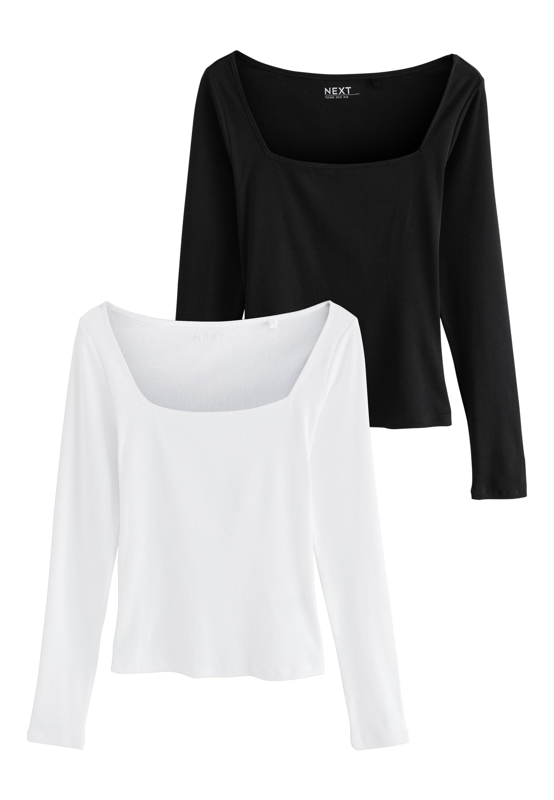 Pack De 2 Camisetas De Manga Larga Básicas - NEXT, Corte Clásico, Tejido Cómodo