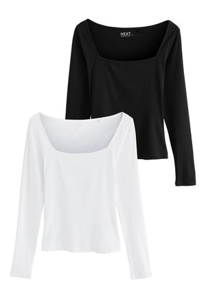2 PACK . - Top s dlhým rukávom - black white