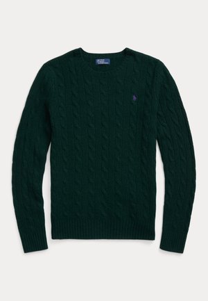 CABLE KNIT WOOL CASHMERE JUMPER - Džemperis - moss agate
