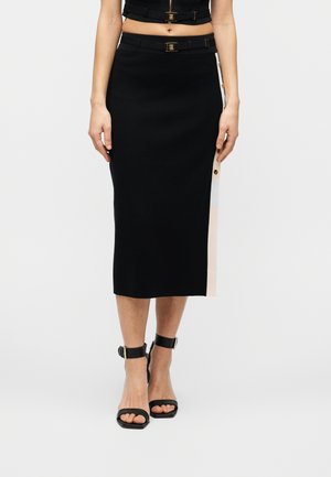 WOMAN KNITTED - Pencil φούστα - nero/burro