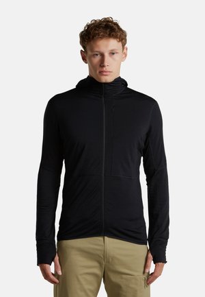 icebreaker, M MER 200 REALFLEECE DESCENDER LS ZIP H - Fleece jacket - black