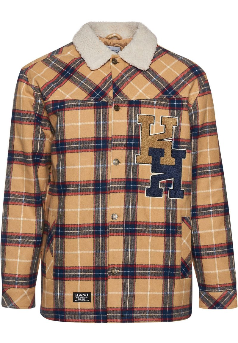 Karl Kani WOVEN RETRO HEAVY FLANNEL - Veste mi-saison - sand navy red ...