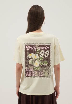 B.ANGEL T-SHIRT WITH CONTRAST PRINT, RELAXED FIT - T-shirt con stampa - yellow