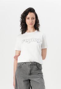 Replay Trükipildiga T-särk - natural white