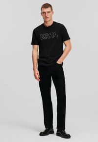 KARL LAGERFELD - FLOCK - Ravne kavbojke - black denim Miniaturna slika 1