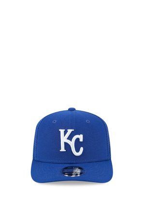 Royal blue baseball cap with white "KC" logo centered on the front panel and a curved brim.