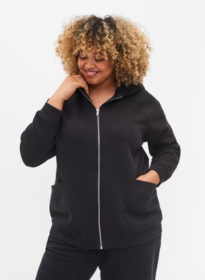 SWEATER POCKETS - Zip-up sweatshirt - black