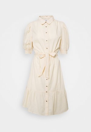 PUFF SLEEVE SHIRT DRESS - Abito a camicia - stone
