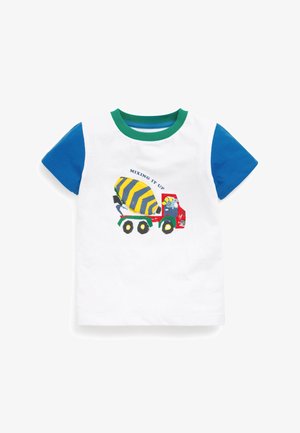 INTERACTIVE DIGGER DINOSAUR SHORT SLEEVE - Triko s potiskem - white