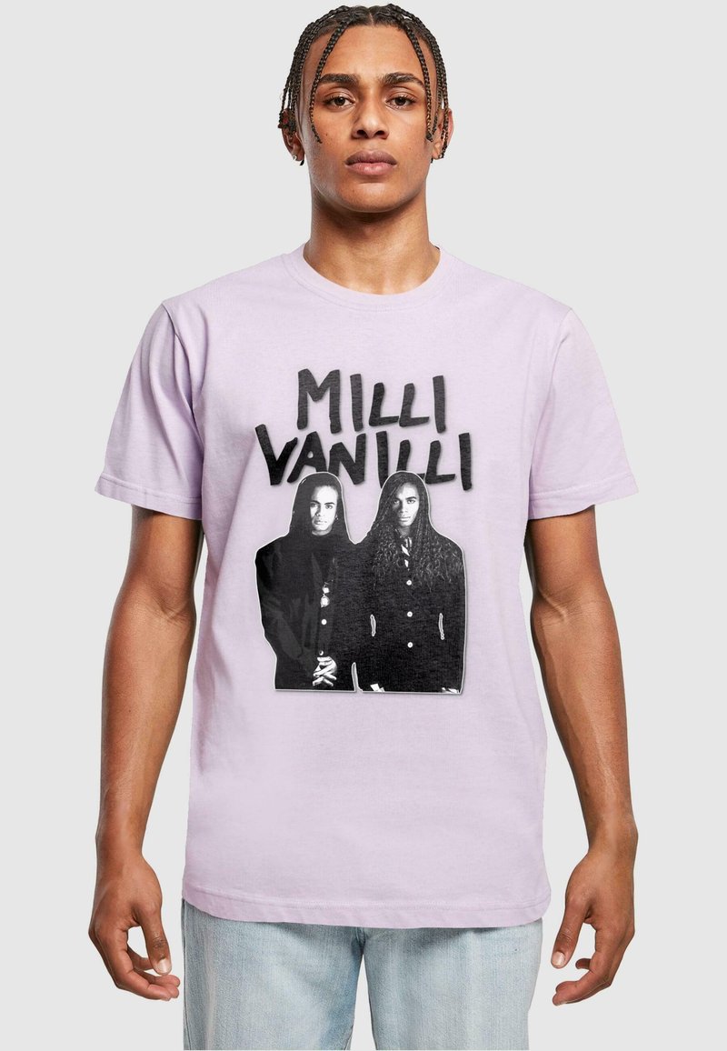 Merchcode UNISEX MILLI VANILLI YOU KNOW IT IS TRUE TEXT - Nyomott mintás póló - lilac