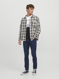 Jack & Jones JJEREID BLOCKING TEE - T-Shirt print - white