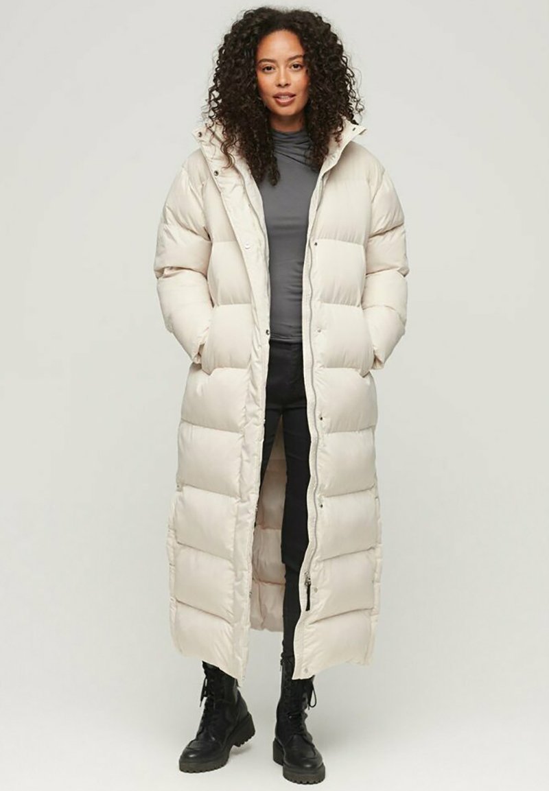 Superdry - MAXI HOODED PUFFER - Abrigo de invierno - rainy day grey, Ampliar