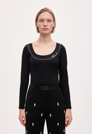 KARL LAGERFELD, EXCLUSIVE - Блуза с дълги ръкави - black