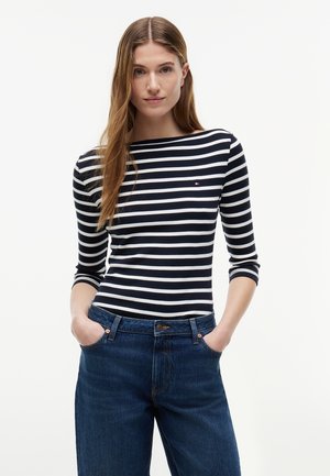 Tommy Hilfiger SLIM FIT - Μπλούζα με μακριά μανίκια - desert sky/ecru