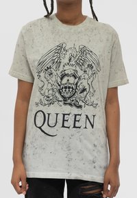 Paradiso Clothing QUEEN CLASSIC CREST DIP DYE - Print T-shirt - white