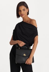 Lauren Ralph Lauren LEATHER MEDIUM FARRAH SATCHEL - Käsilaukku - black