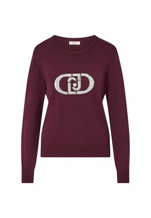 LIU JO, LIU JO PULLOVER MIT MONOGRAMM-LOGO - Πουλόβερ - bordeaux
