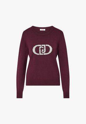 LIU JO, LIU JO PULLOVER MIT MONOGRAMM-LOGO - Πουλόβερ - bordeaux