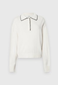 PULL AVEC FINITION SUR LE COL - Pulover - ecru/noir