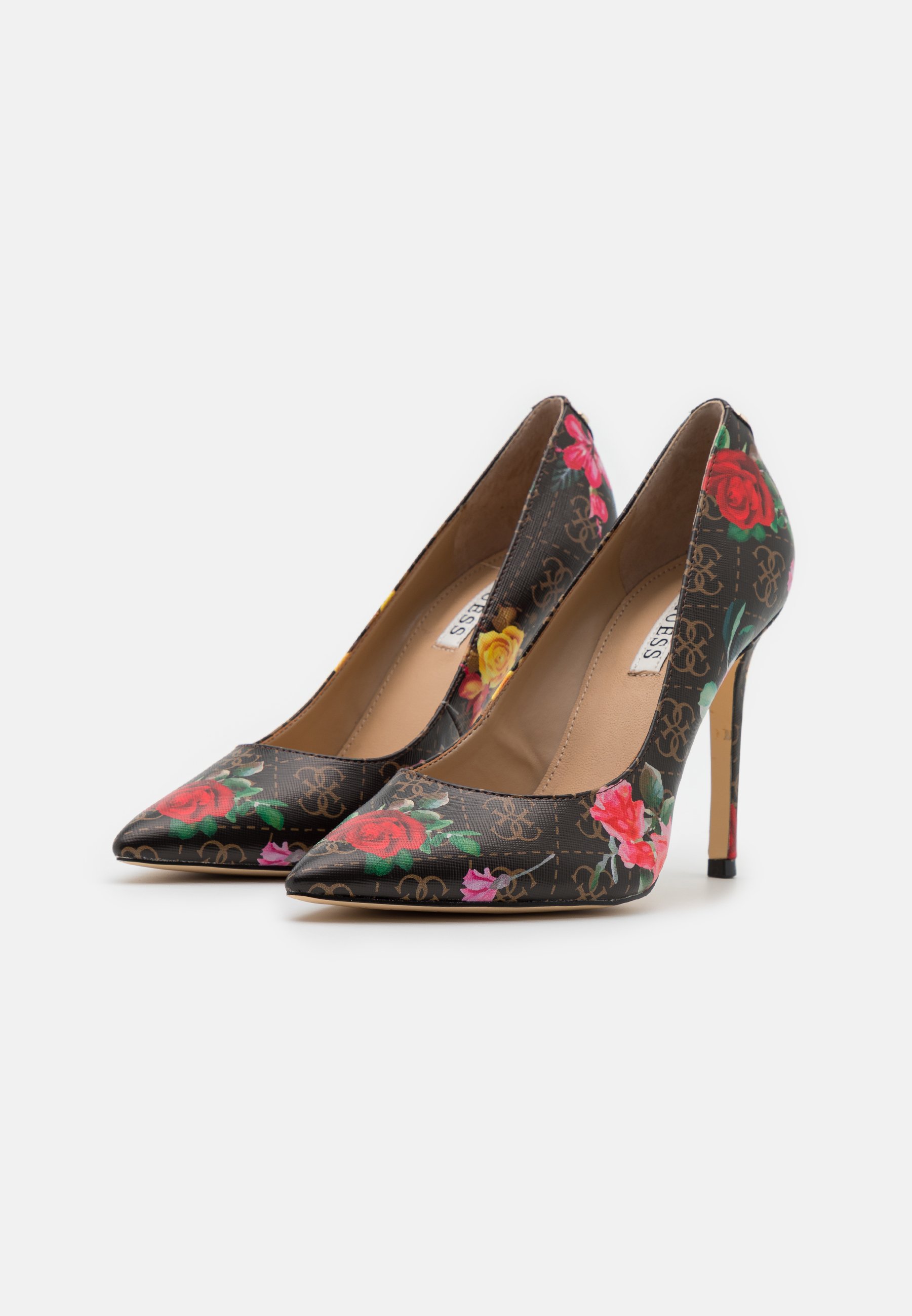 black multicolor heels