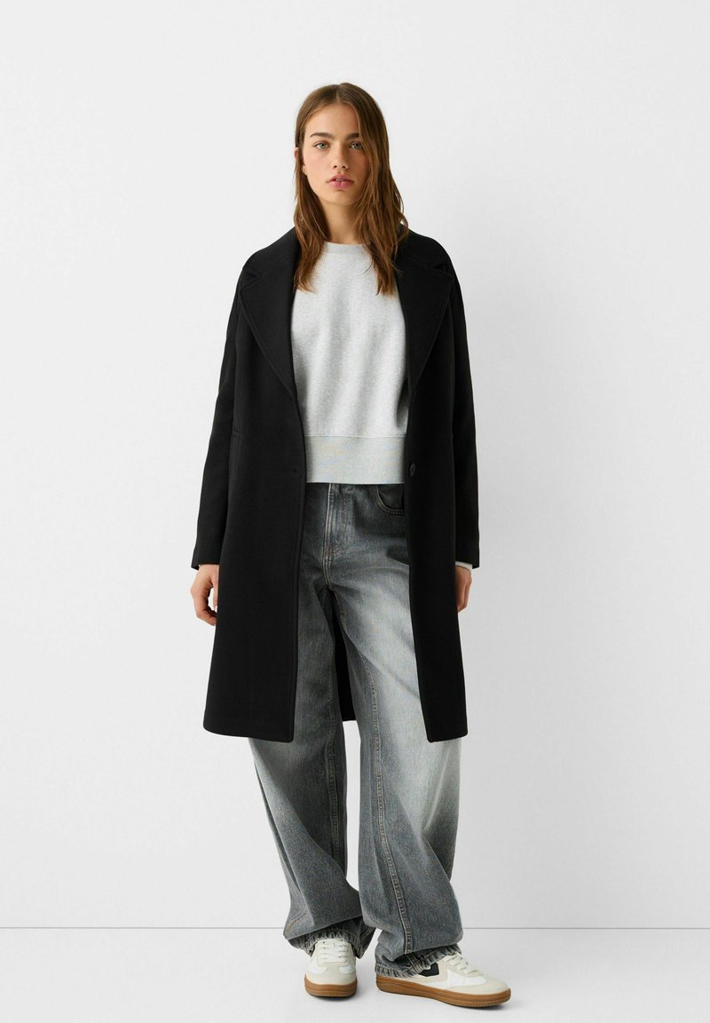 Bershka Mantel zwart Bershka Mantel zwart