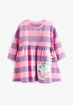 LONG SLEEVE - Sukienka z dżerseju - pink lilac purple dinosaur