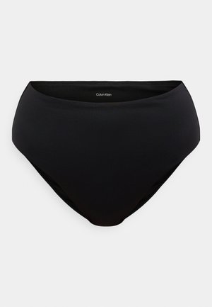 Slip de bikini negru, cu talie înaltă, realizat dintr-un material neted, având un design fără cusături și o talie elastică moale cu detalii ale logo-ului.
