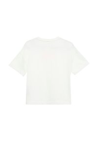 Witte T-shirt met korte mouwen, gemaakt van zachte katoen. Heeft een ronde halslijn en een relaxte pasvorm. Geen patronen of graphics zichtbaar.
