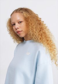 New Balance LINEAR HERITAGE BRUSHED BACK CREWNECK - Sportska majica - quarry blue