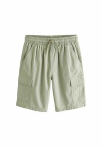 Lys grøn cargo shorts lavet af letvægtsstof. Beskytter med en elastisk talje med snøre og to sidelommer samt en cargolomme.