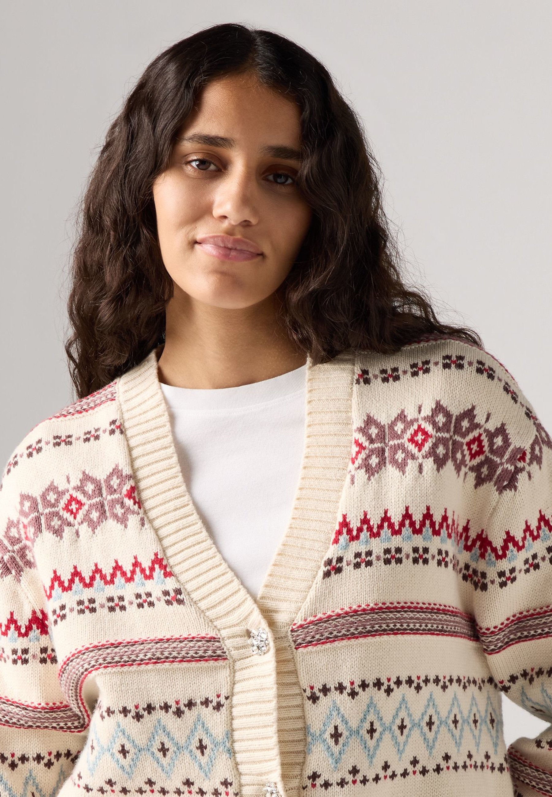 【リーバイスアウトレット】リーバイス / Levi's GALA FAIRISLE CARDIGAN Hayley Gala Fairisle Cardigan - Black | Levi's® US