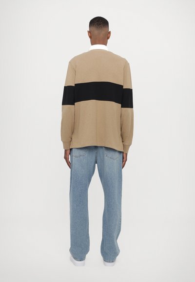 Polo Ralph Lauren LONG SLEEVE RUGBY UNISEX - Polo krekls - desert khaki/black