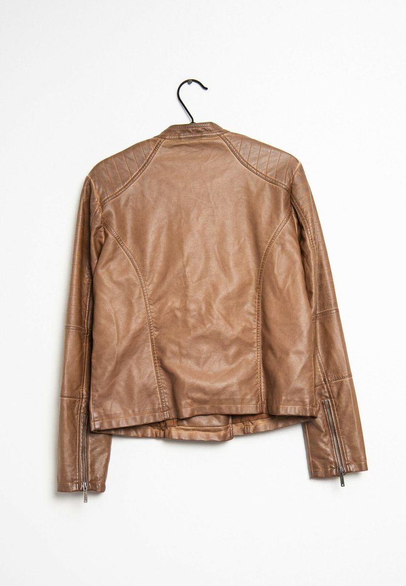 Pepe Jeans Faux leather jacket brown (Pre-owned) Zalando