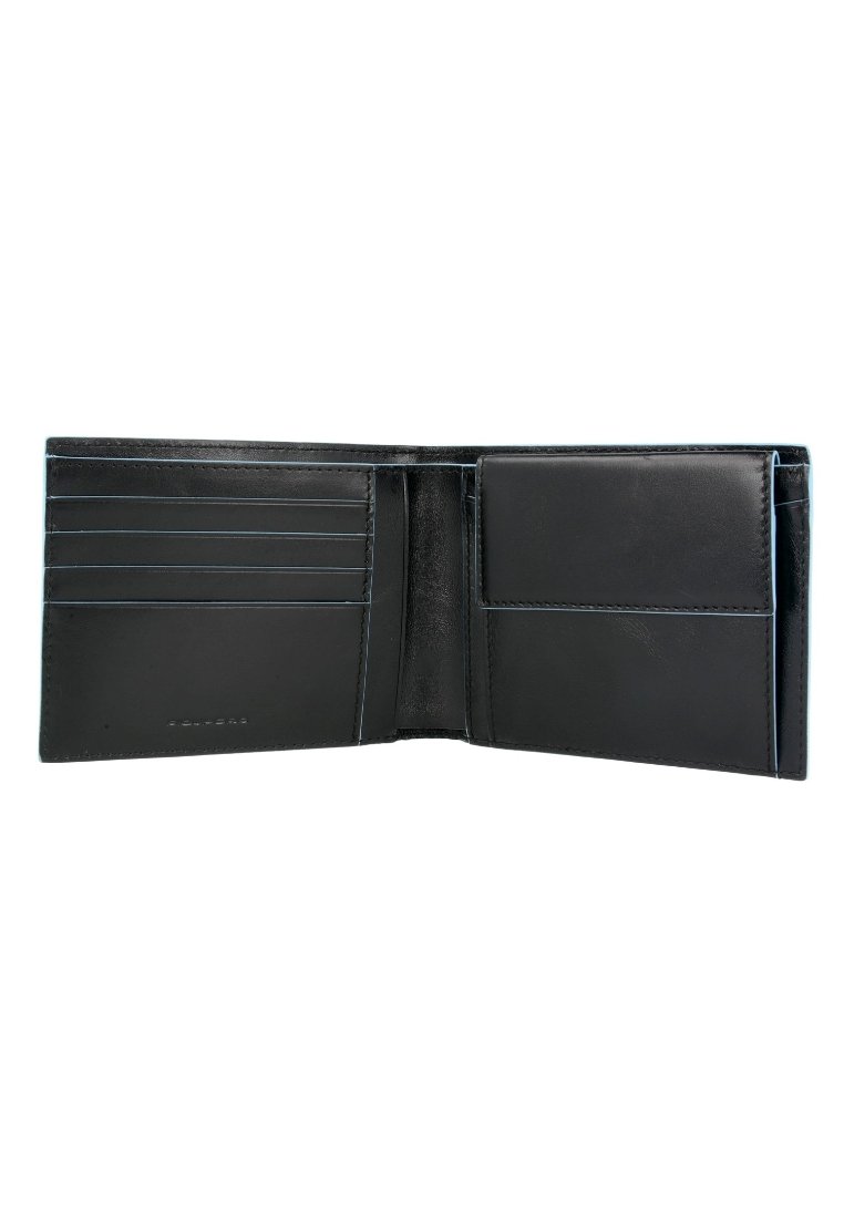 Piquadro Vibe Portafoglio Uomo Con Portamonete In Pelle, 12,5x9,5x2 Cm, Nero, 4 Scomparti Per Carte
