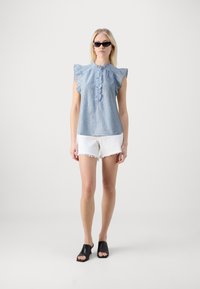 Vero Moda VMINES FRILL - Blouse - blue/white