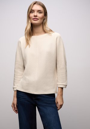 TWO-TONE STRUKTUR - Langarmshirt - weiß