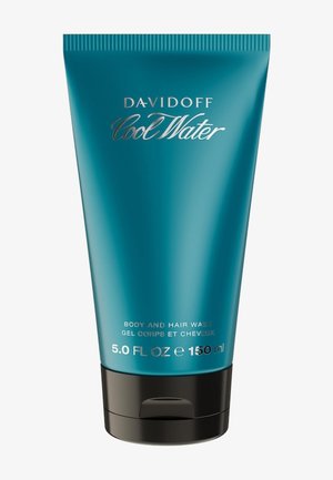 Tube de gel douche et shampooing Davidoff Cool Water, couleur bleu sarcelle avec bouchon à clapet noir, 150 ml, 5 onces liquides.