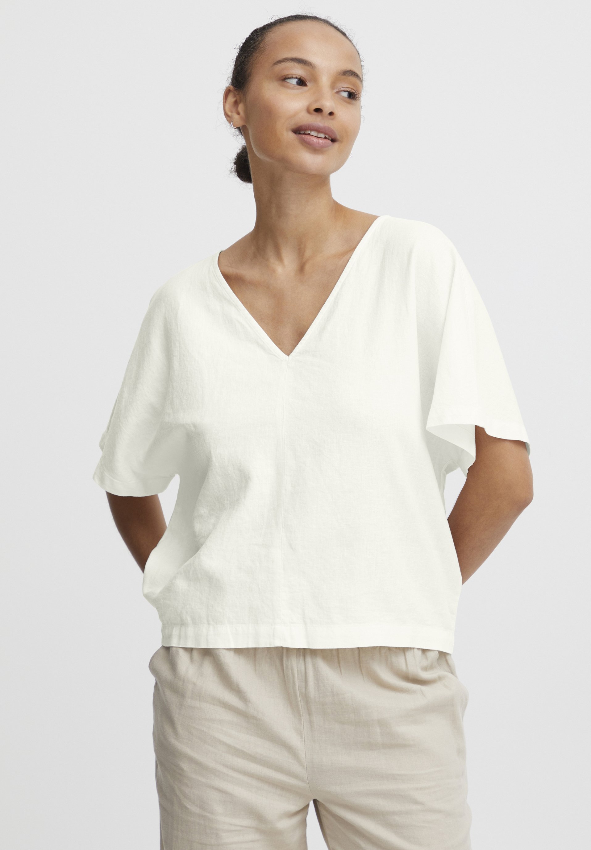 売れ筋商品|||ビーヤング Tシャツ レディース トップス BYHAVALA - Blouse - marshmallow ビーヤング シャツ レディース トップス BYHAVALA - Blouse