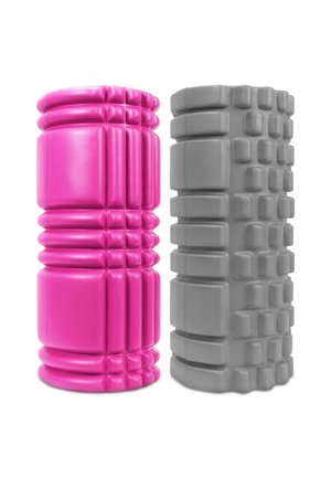 2 X FASZIENROLLE - SPORTROLLE MASSAGEROLLER - Fitness / Yoga - grau pink